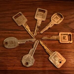 Vintage 7 GM Brass Key Collection to repurpose, craft, diy, upcycle, project